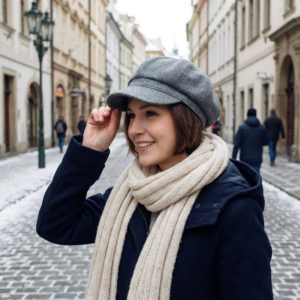 Unisex Ballonmütze im Vintage-Stil für Winter