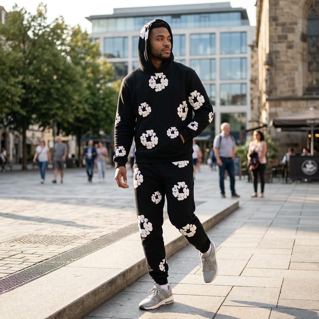 ModaDenim - Unisex Viral Floral Tracksuit mit ikonischen Drucken