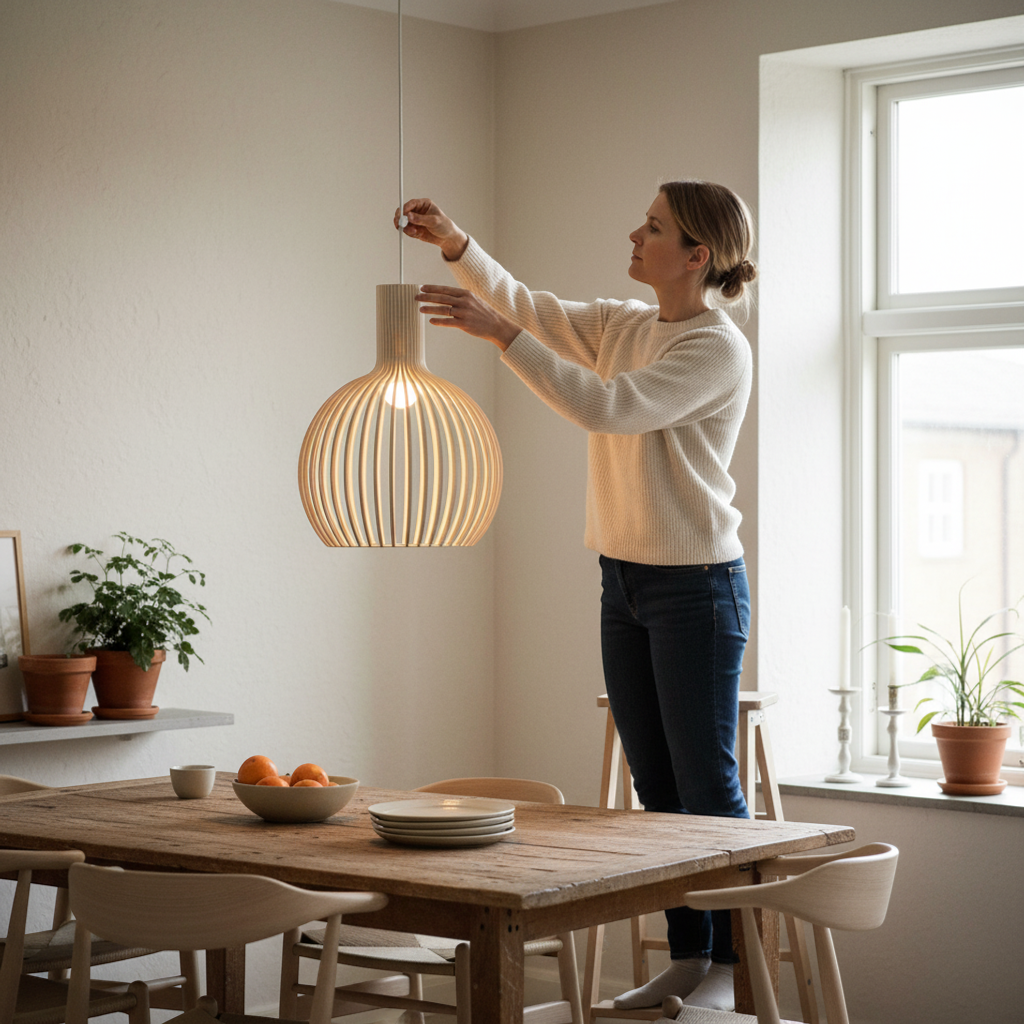 Verstellbare Holz Pendelleuchte – Vintage LED Beleuchtung
