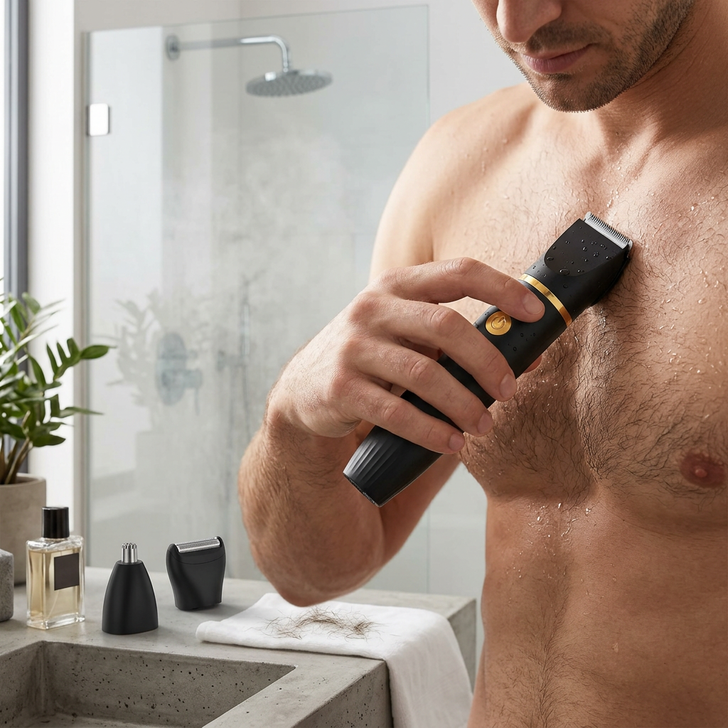 TrimPro 3-en-1 – Afeitadora Corporal de Precisión para Hombre