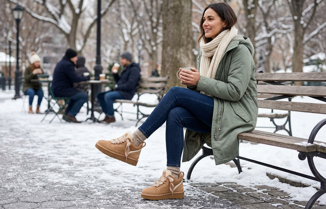 Damen Vinter Wildleder Stiefel Für Warme Schritte Kälte