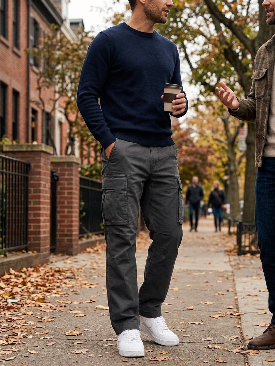 Herren Stretch-Cargohose mit mehreren Taschen für Herbst & Alltag