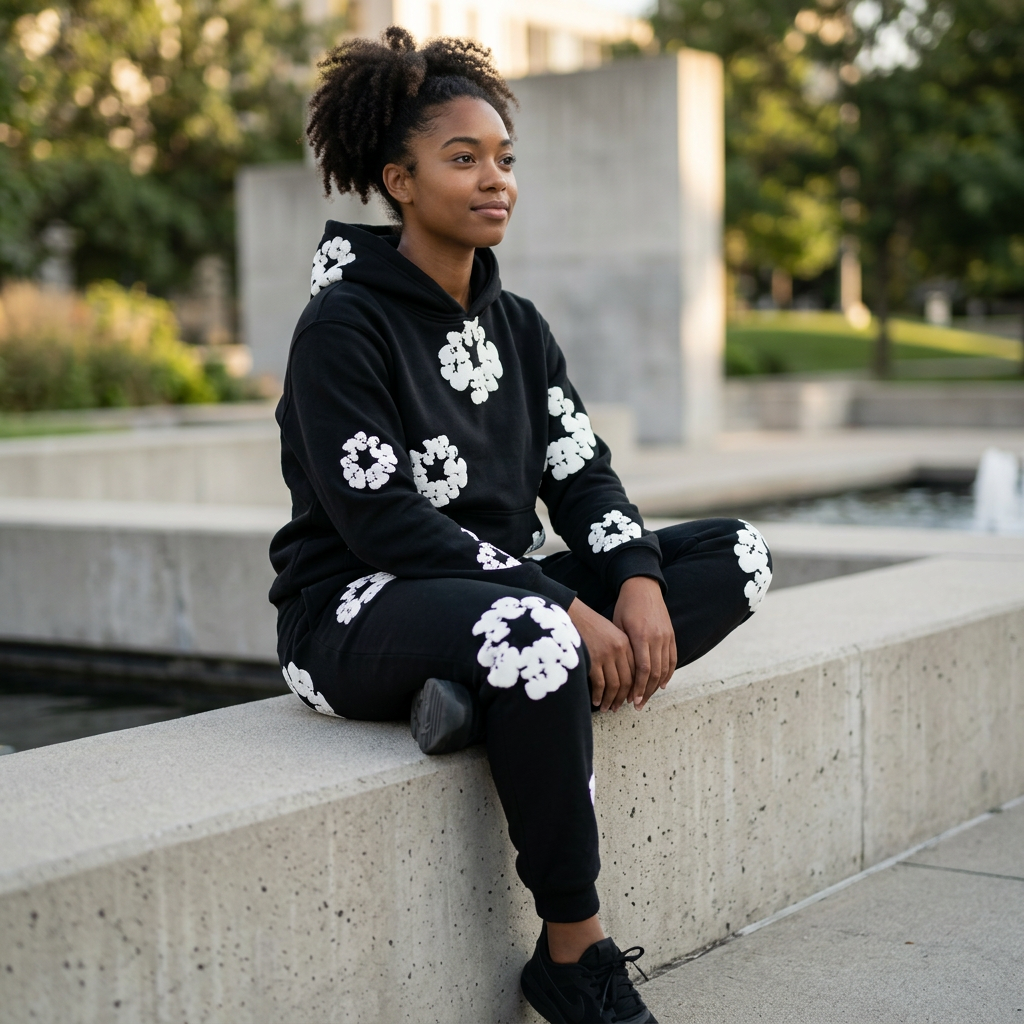 ModaDenim - Unisex Viral Floral Tracksuit mit ikonischen Drucken