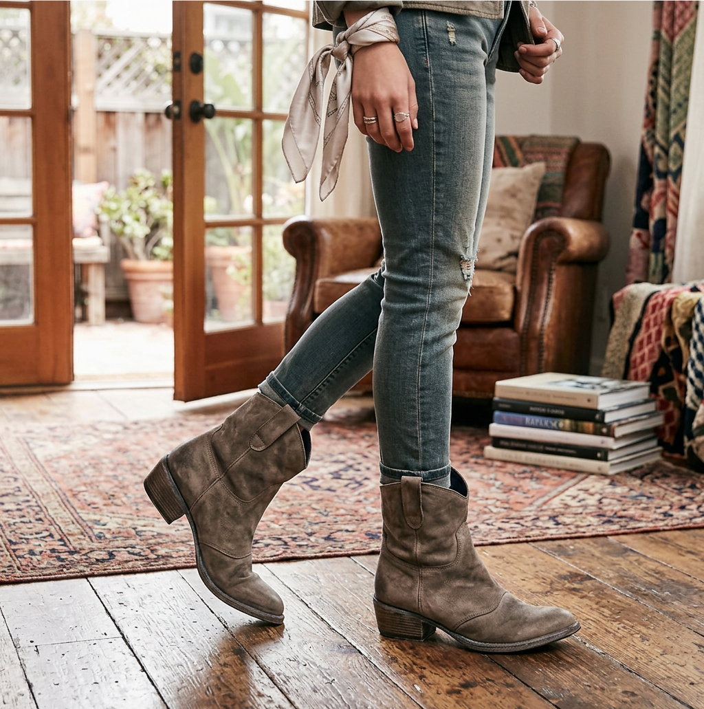 Roselle | Elegante Wildleder-Westernstiefel für einen stilvollen Look